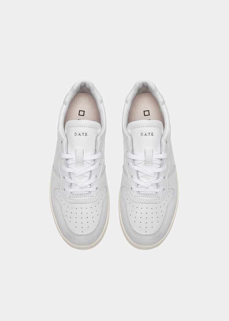 D.A.T.E Court Calf Sneaker White