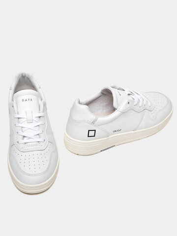 D.A.T.E Court Calf Sneaker White
