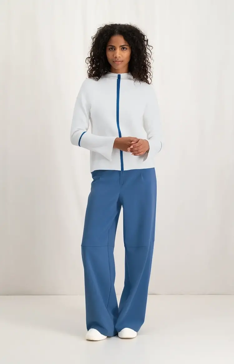 Yaya Sweater with Stripe Detail Pure White