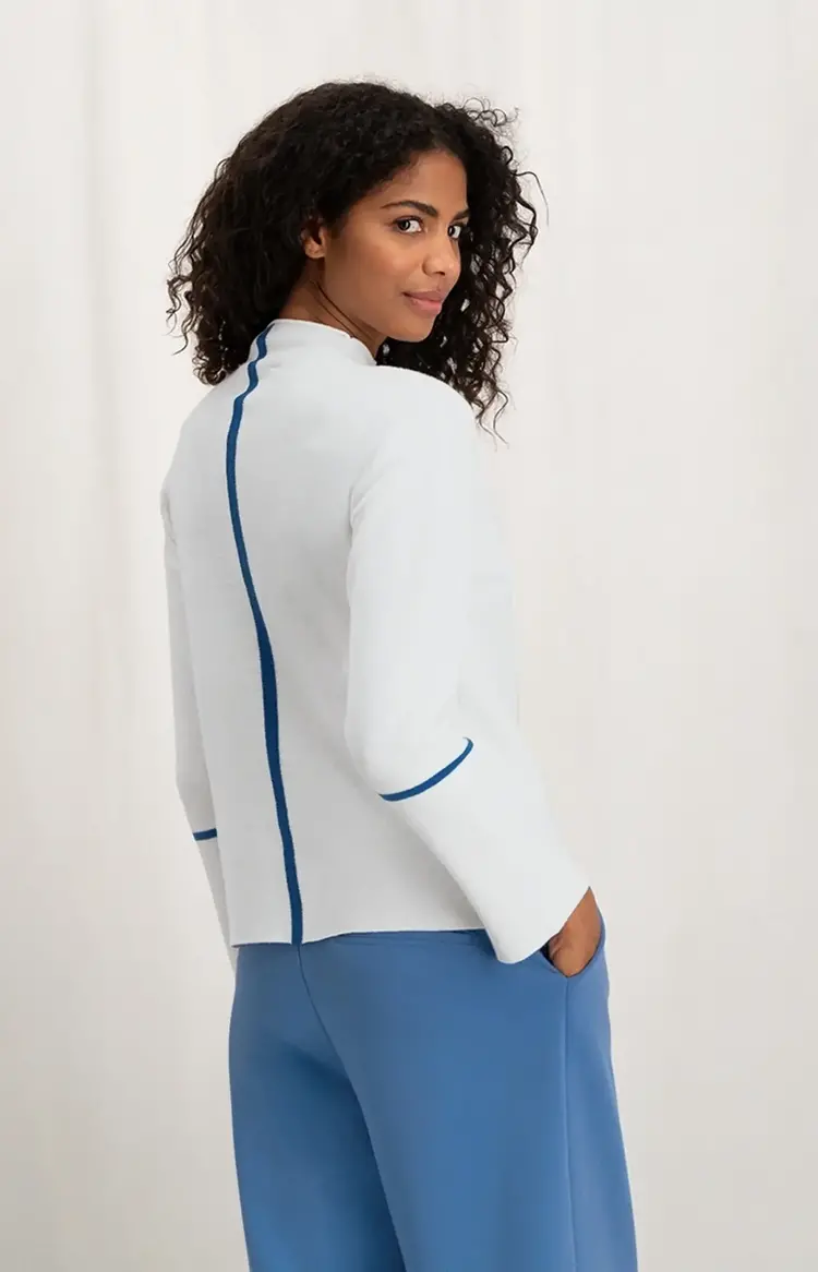 Yaya Sweater with Stripe Detail Pure White