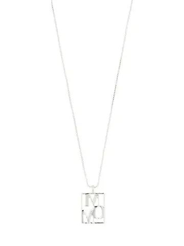 Pilgrim Jewellery LOVE Tag Recycled MOM Necklace Silver
