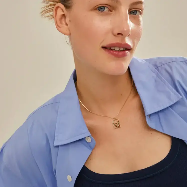 Pilgrim Jewellery LOVE Tag LOVE Recycled Necklace Gold