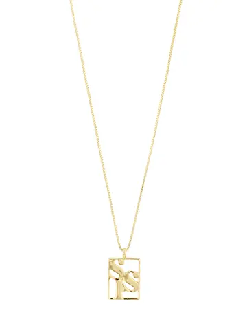 Pilgrim Jewellery LOVE Tag SIS Recycled Necklace Gold