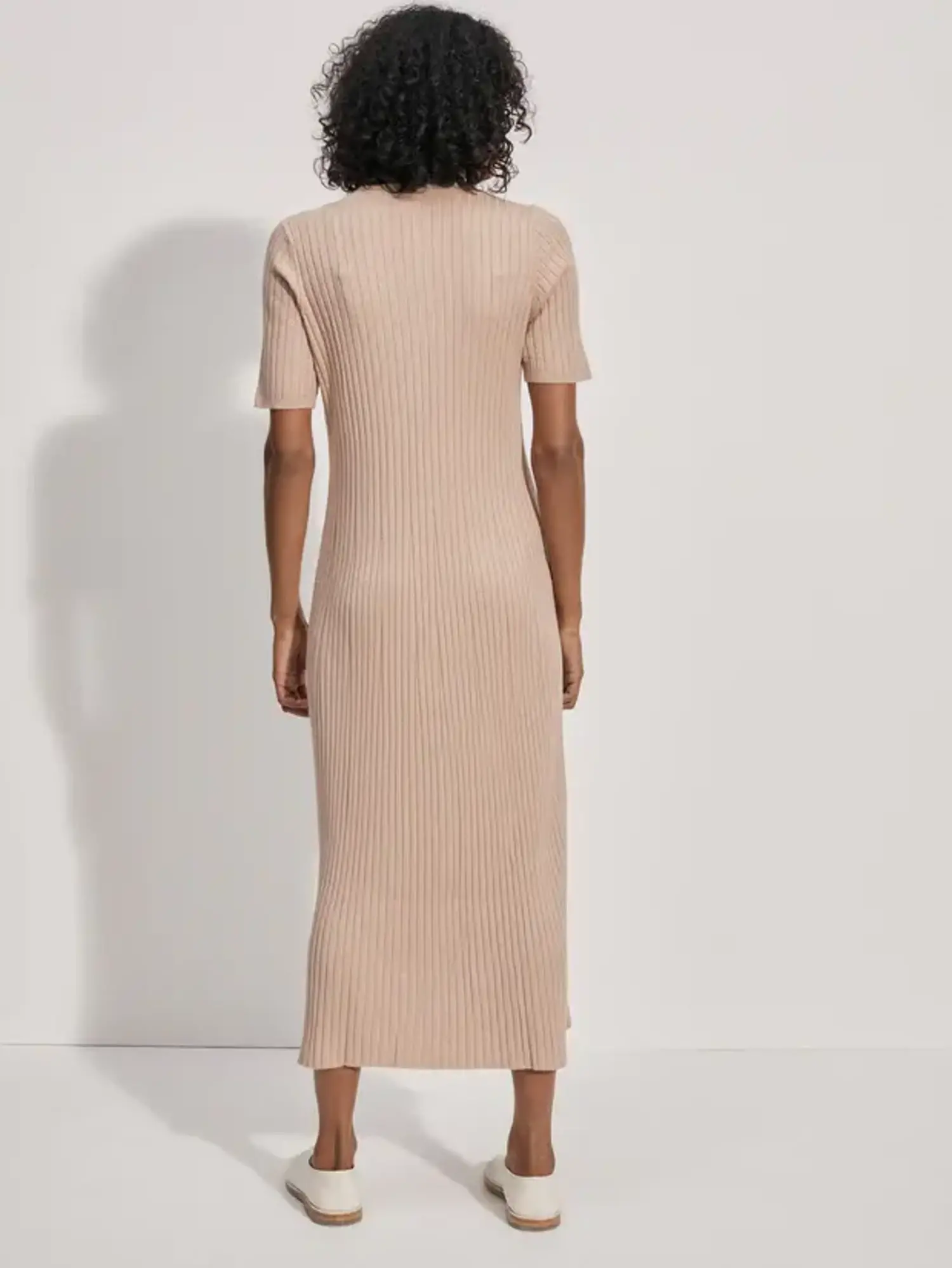 Varley Maeve Rib Knit Midi Dress Warm Taupe Tryst Boutique