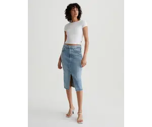AG Denim Alicia Midi Skirt Eclipsed