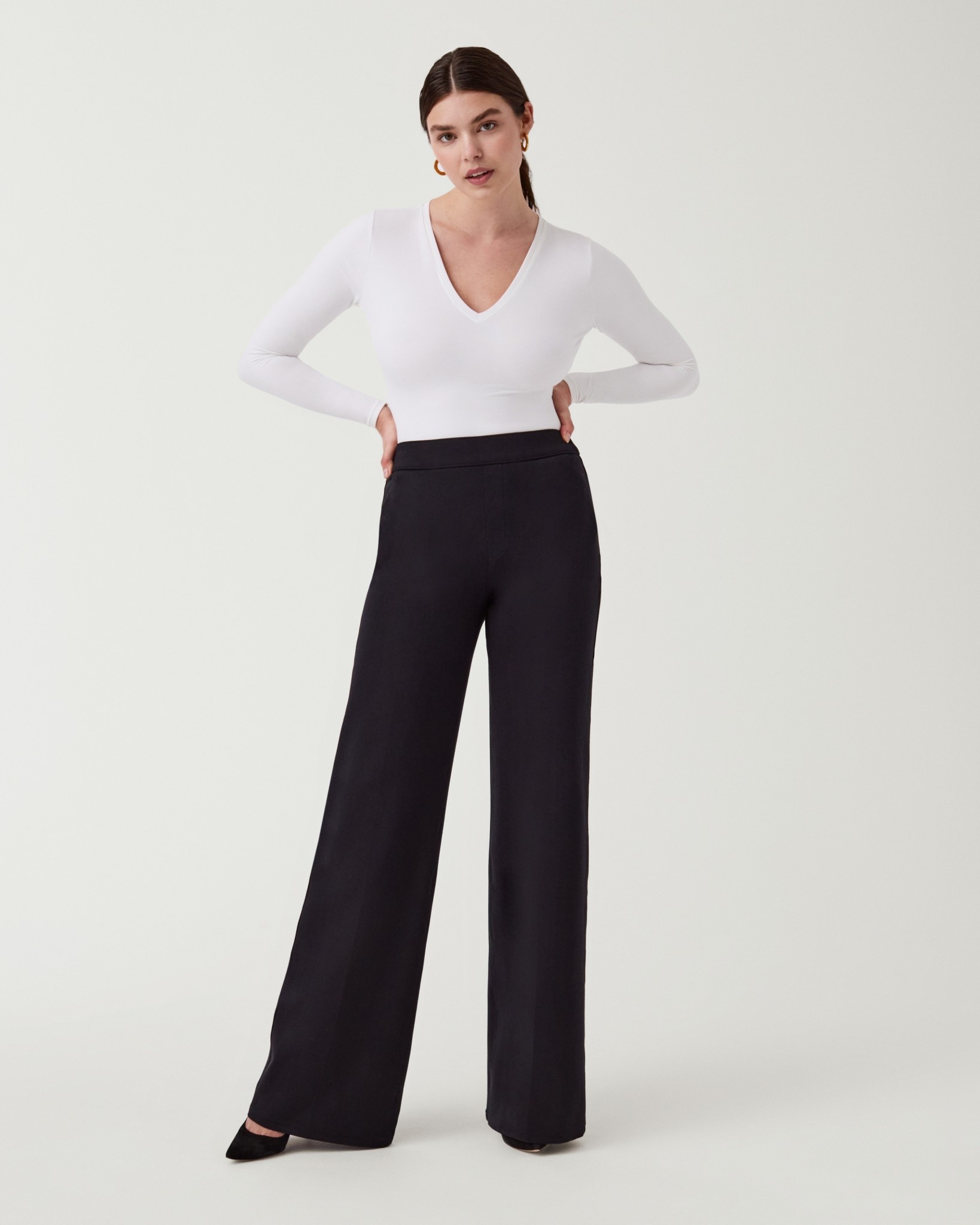 Women's The Perfect Pant Slim Straight Pants Spanx Black Size XL