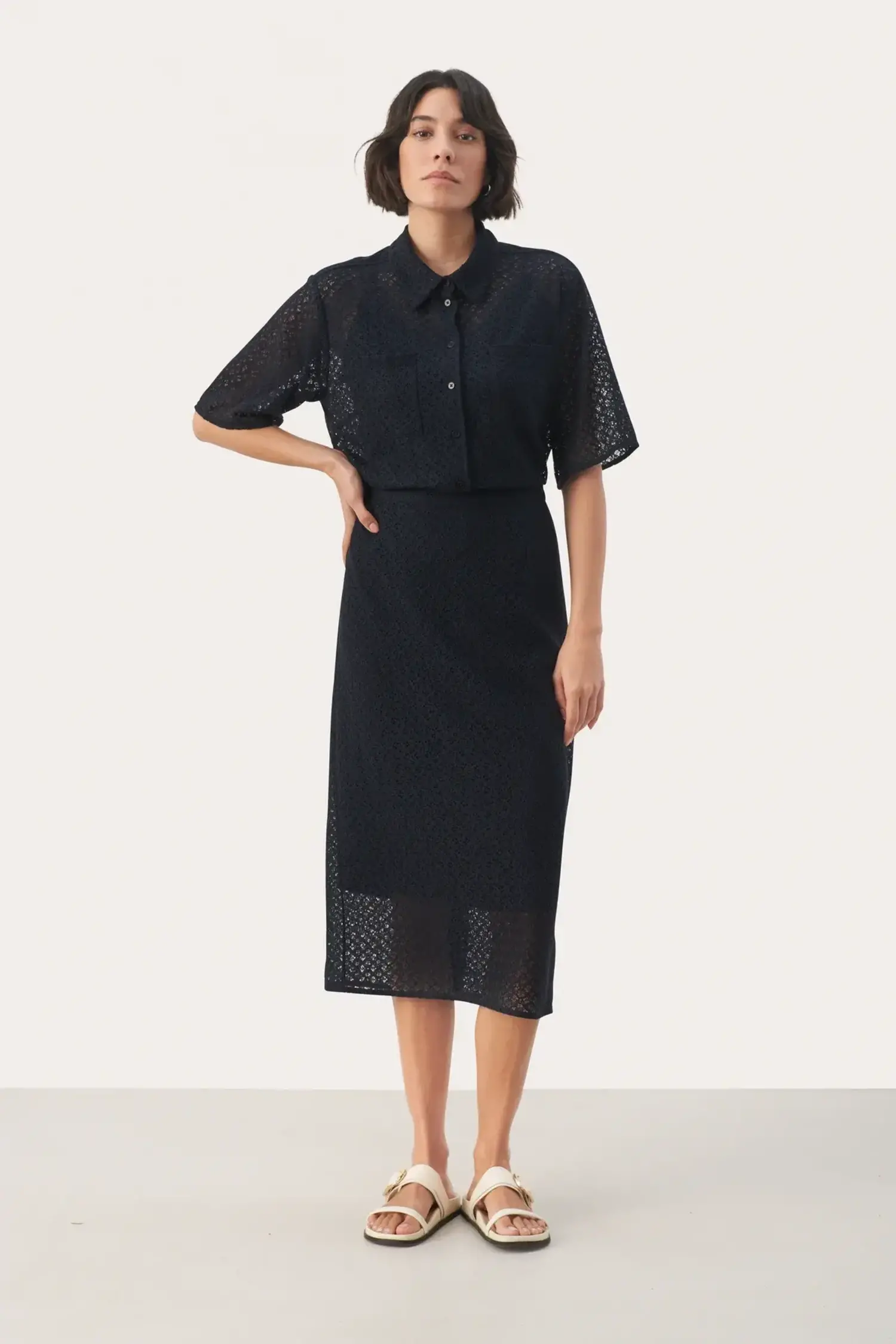 Part Two | Emerie Skirt Dark Navy - Tryst Boutique