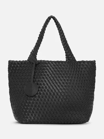 Ilse Jacobsen Reversible Woven Tote Black/Gunmetal
