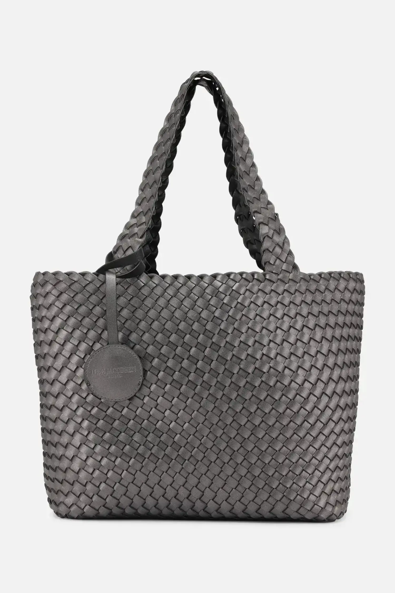 Ilse Jacobsen Reversible Woven Tote Black/Gunmetal