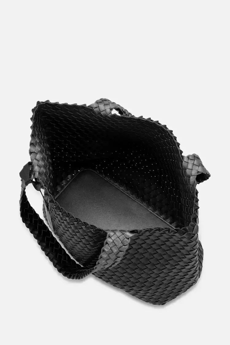 Ilse Jacobsen Reversible Woven Tote Black/Gunmetal