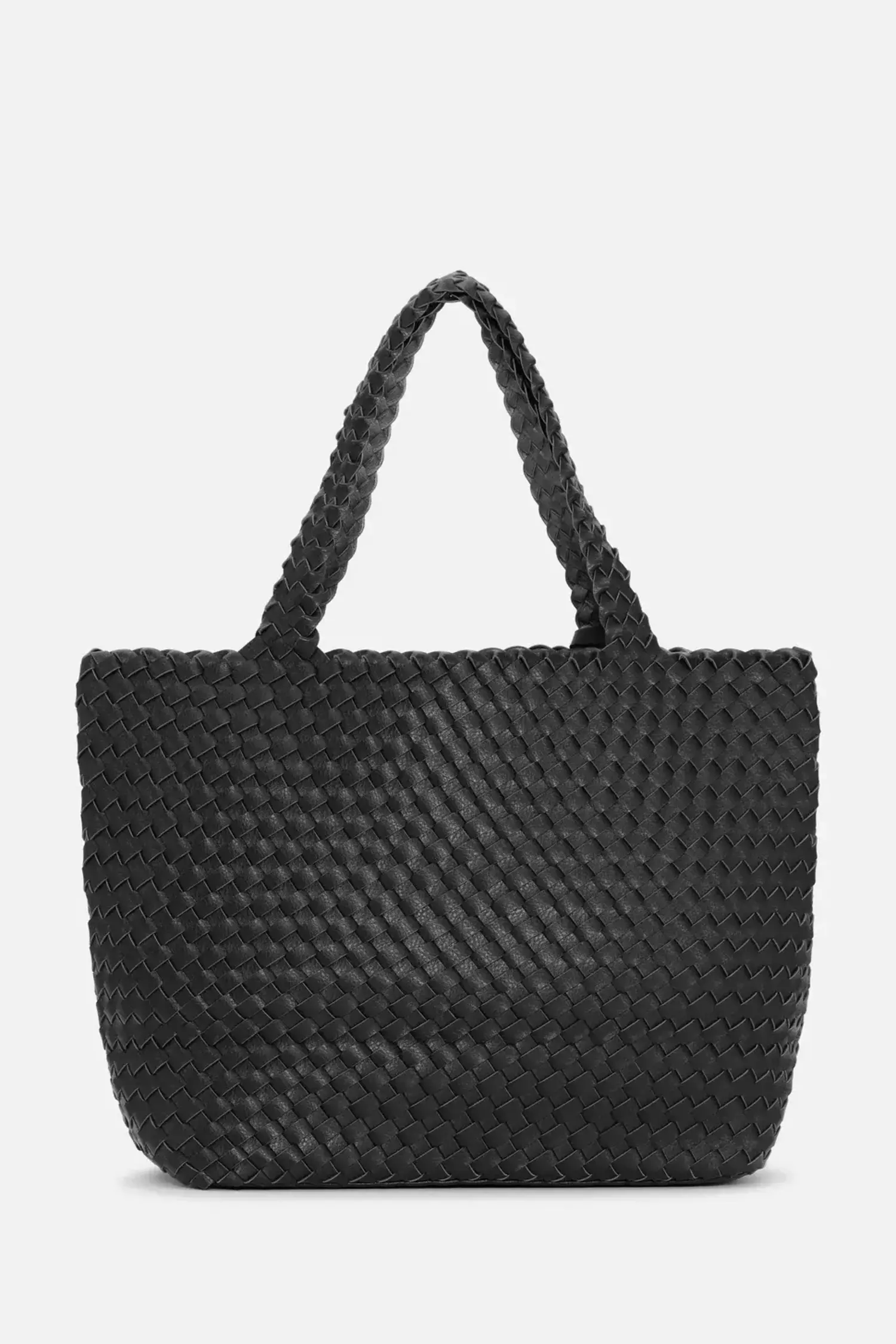 Ilse Jacobsen Reversible Woven Tote Black/Gunmetal