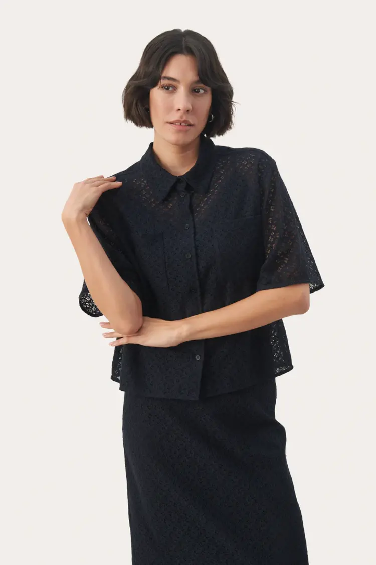 Part Two Ezra Shirt Dark Navy