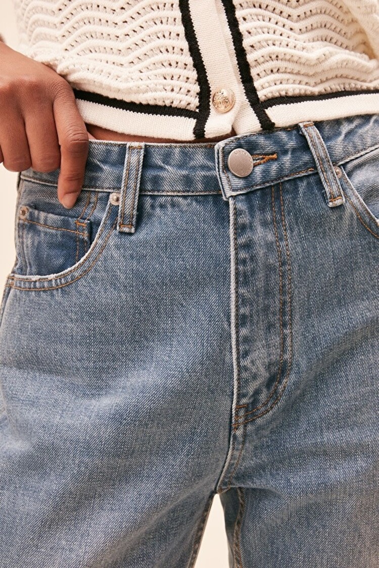 Suncoo Ralph Wide Straight Jeans Blue