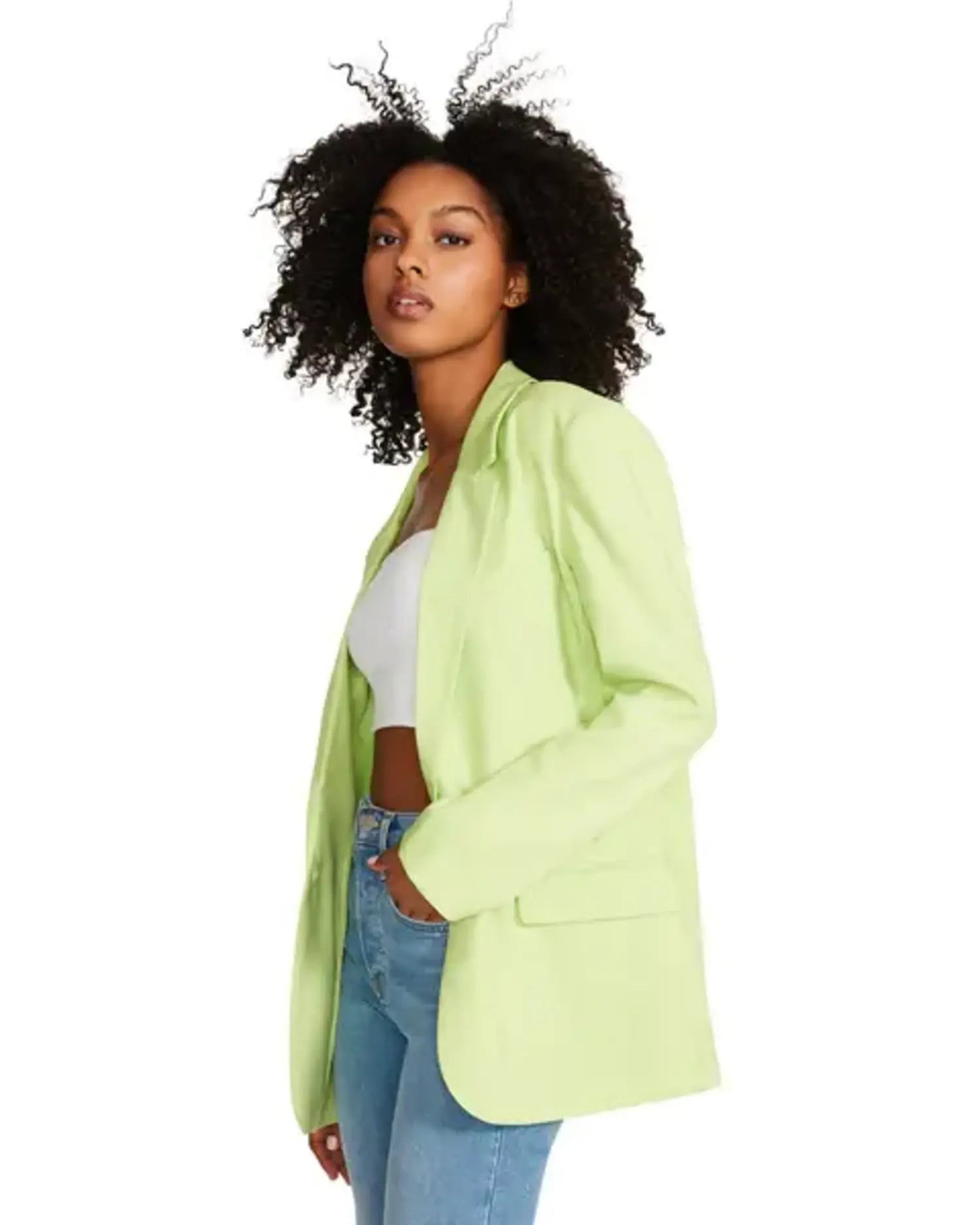 PAYTON Blazer Light Blue  Women's Designer Blazers – Steve Madden