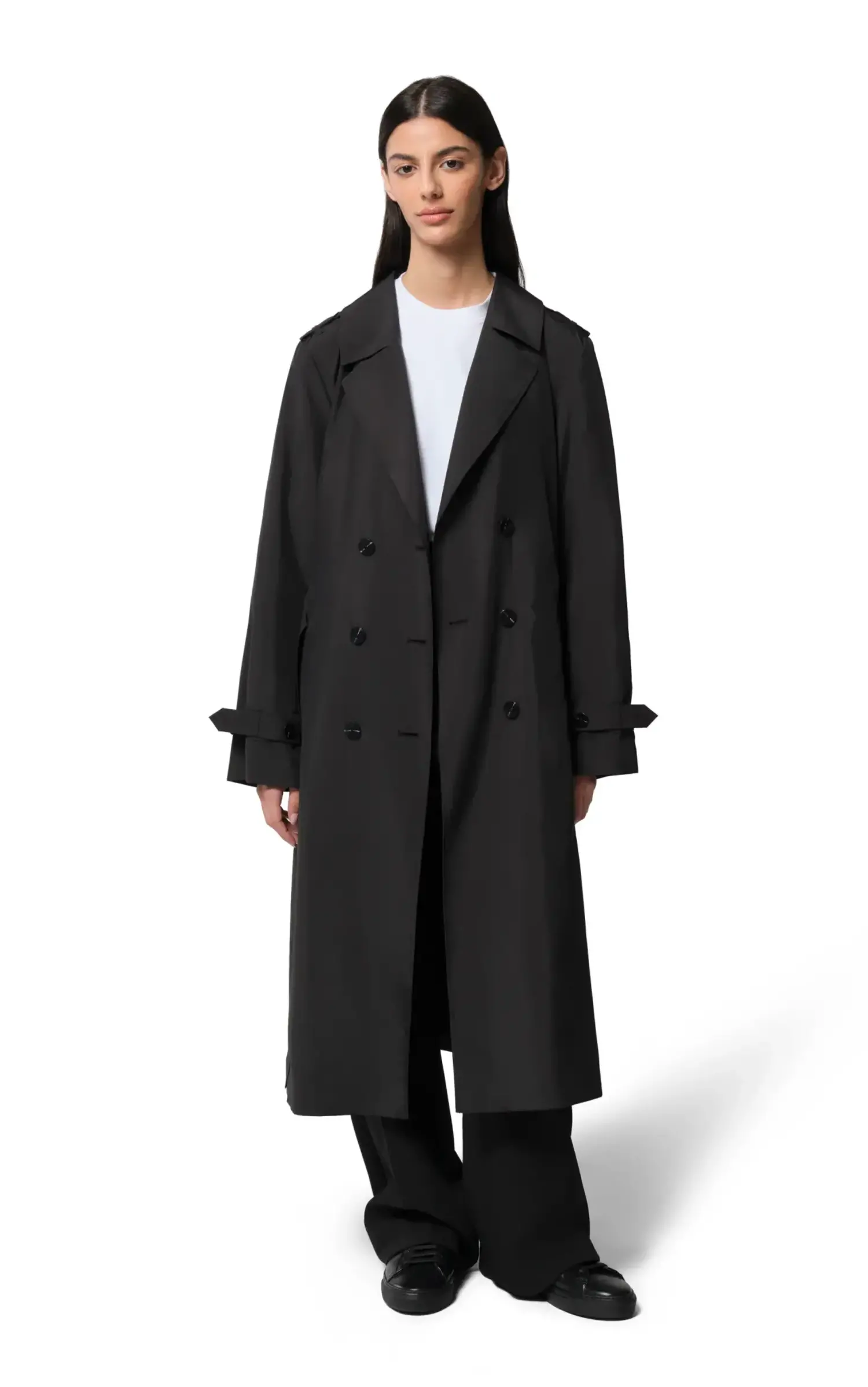 Soia Kyo Blaire Belted Trench Coat Black