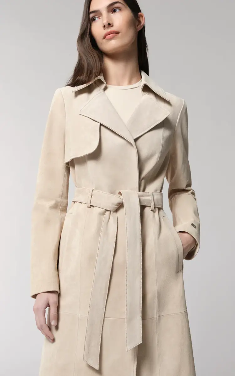 Soia & Kyo Alexis Suede Trench Coat Mist