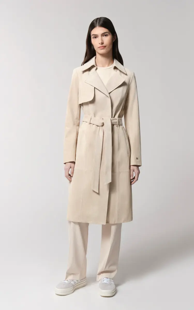 Soia & Kyo Alexis Suede Trench Coat Mist