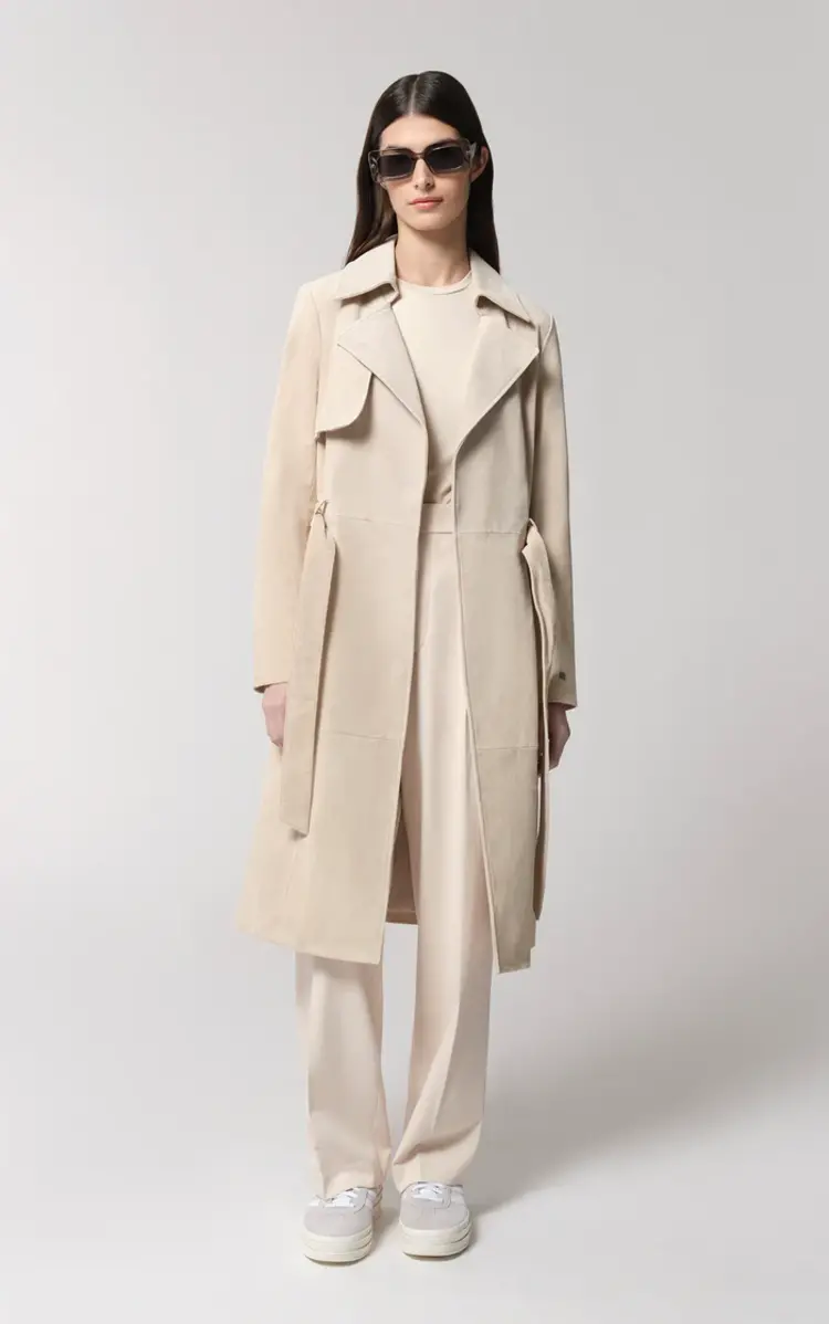 Soia & Kyo Alexis Suede Trench Coat Mist