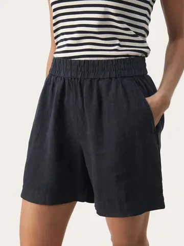 Part Two Gerd Linen Shorts Dark Navy