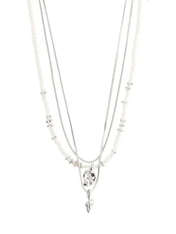 Pilgrim Jewellery Sea 3-in-1 Necklace Set White Silver