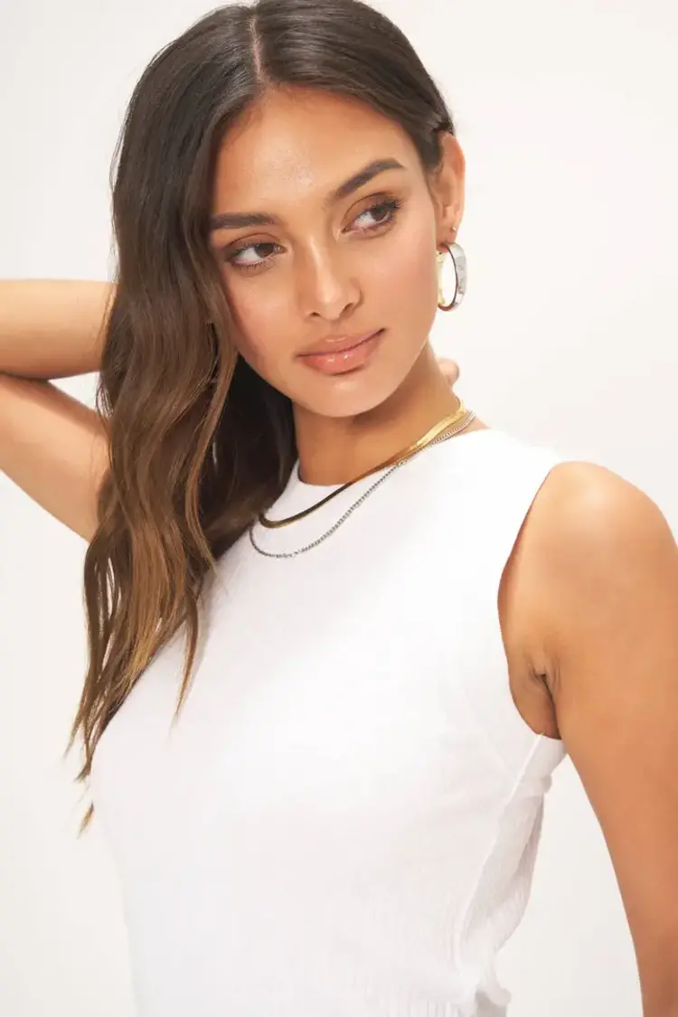 Project Social T Player Racerback Rib Tank Vintage White