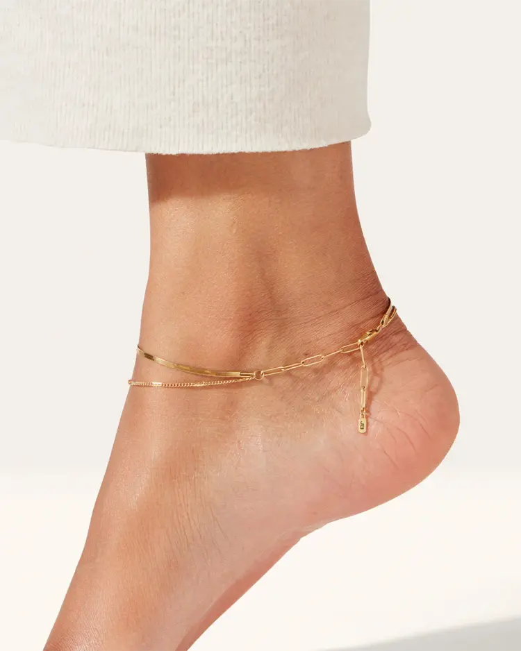 Jenny Bird Surfside Anklet Gold