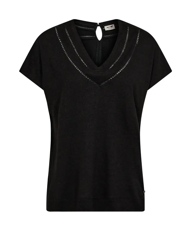 Mos Mosh Coel V-Neck Tee Black