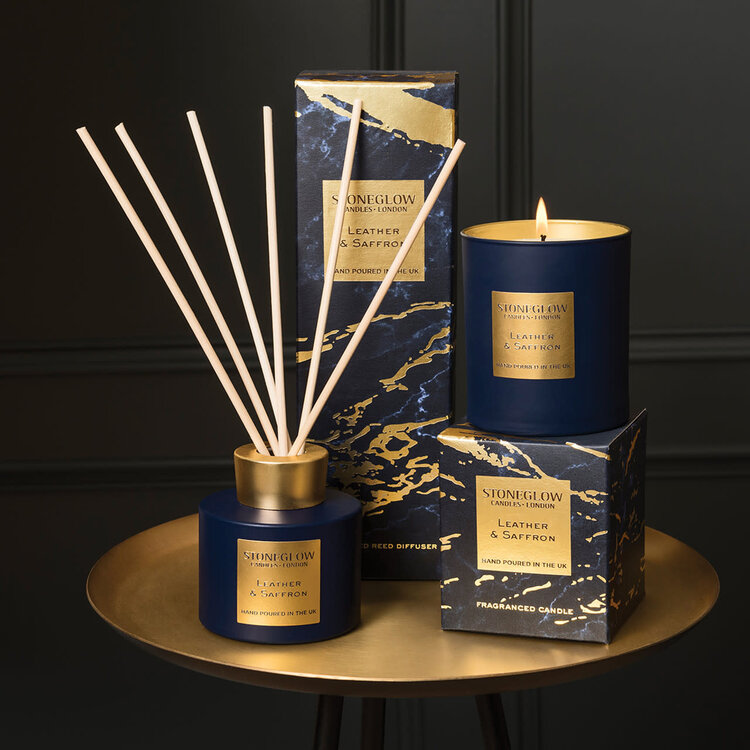 Stoneglow Leather & Saffron Reed Diffuser