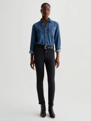 AG Denim Mari Crop - Sulfur Black