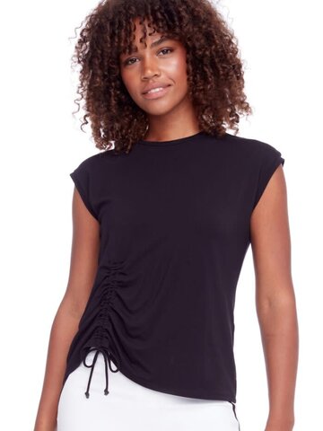 Vanessa Drawstring Top Black