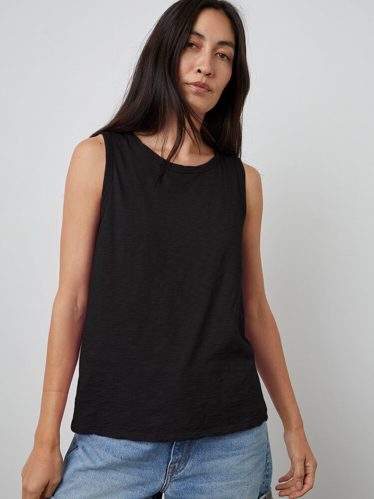 Velvet Taurus Cotton Slub Crewneck Tank Black