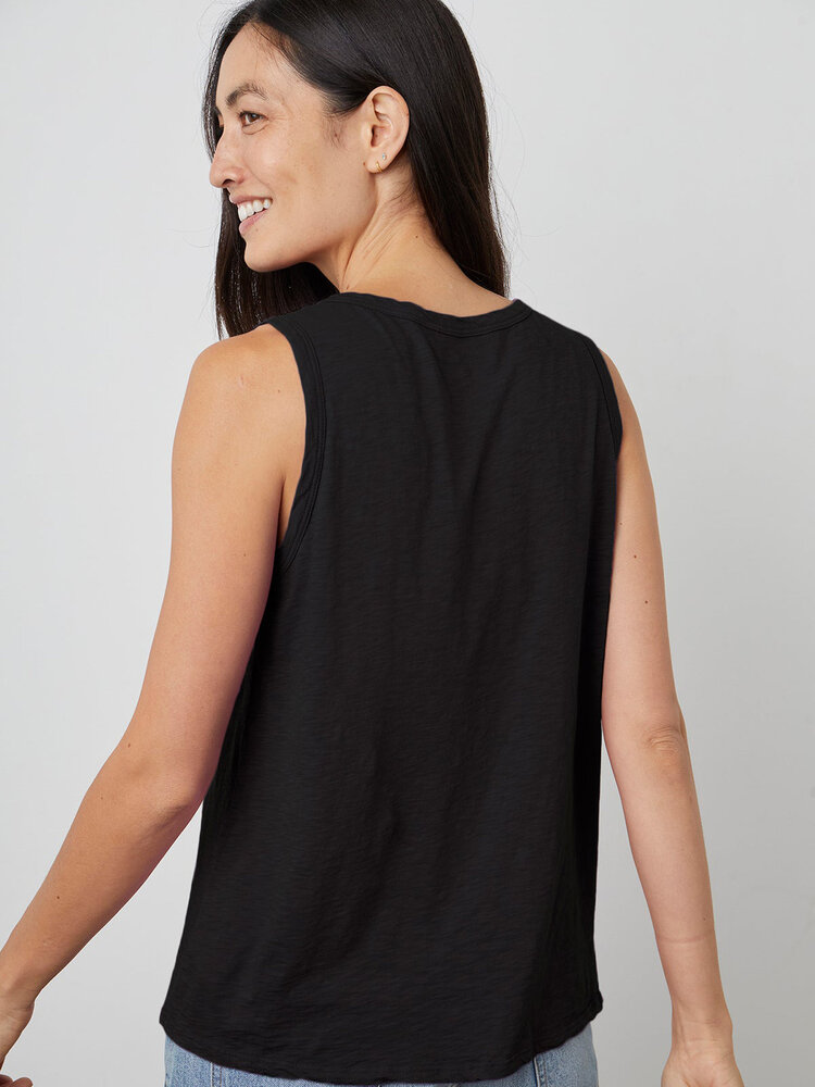 Velvet Taurus Cotton Slub Crewneck Tank Black