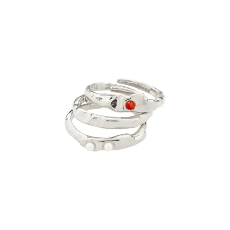 Pilgrim Jewellery TRUST Recycled Ring 3 in 1 Set Silver