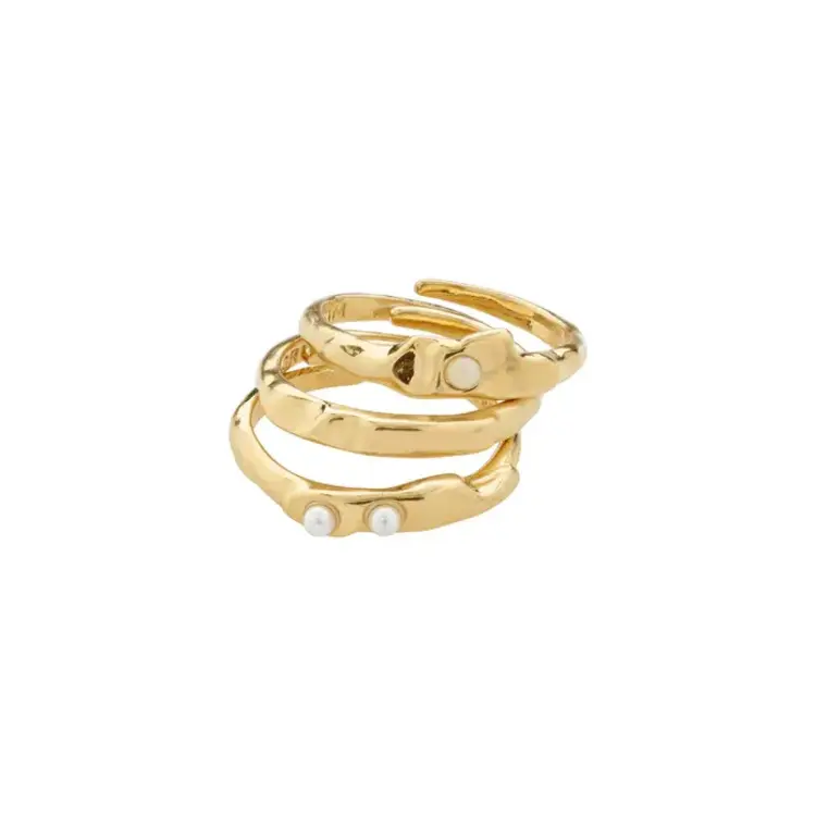 Pilgrim Jewellery TRUST Recycled Ring 3 in 1 Set Gold