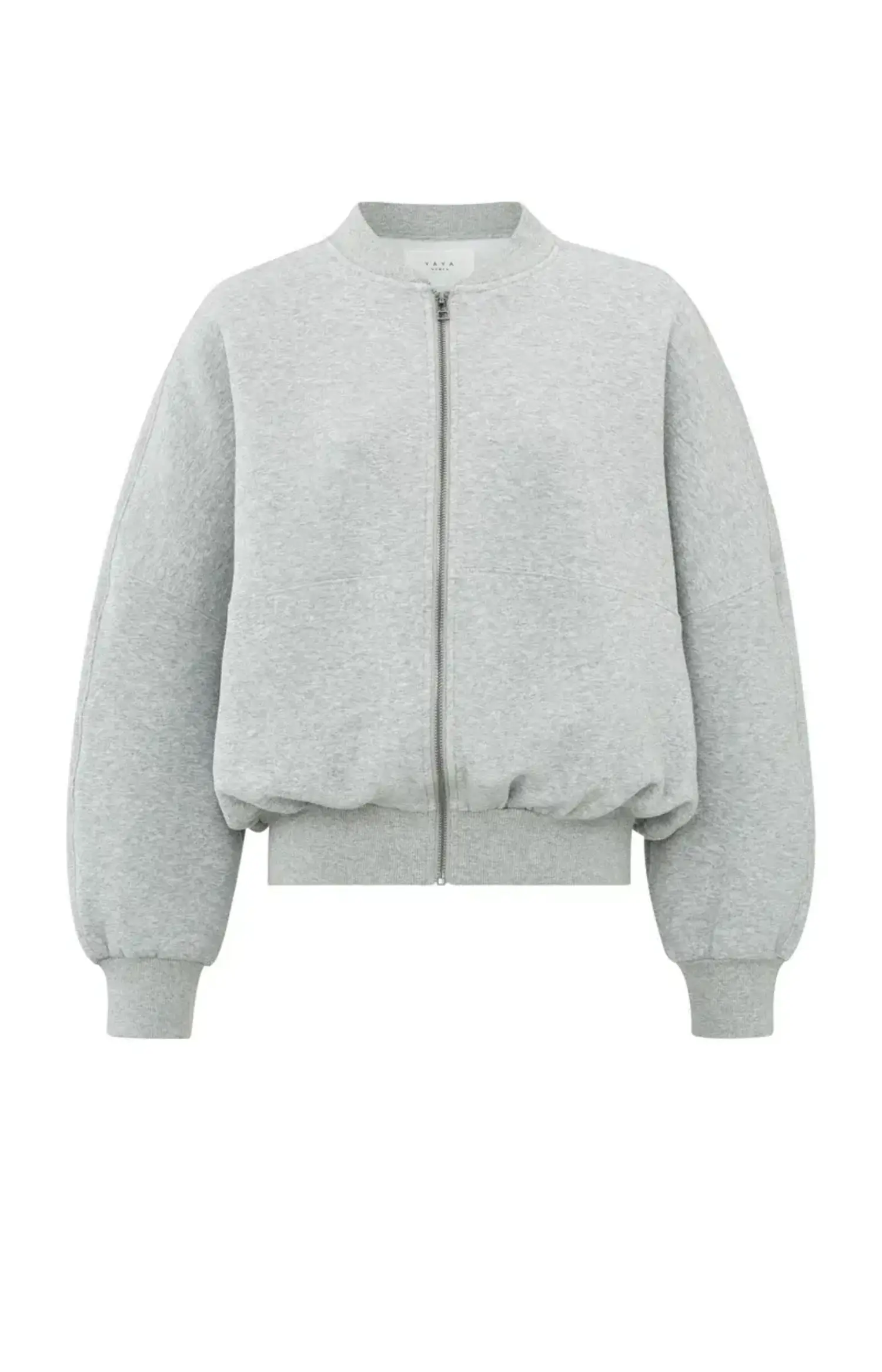 Yaya | Sweat Bomber Zip Up Medium Grey - Tryst Boutique
