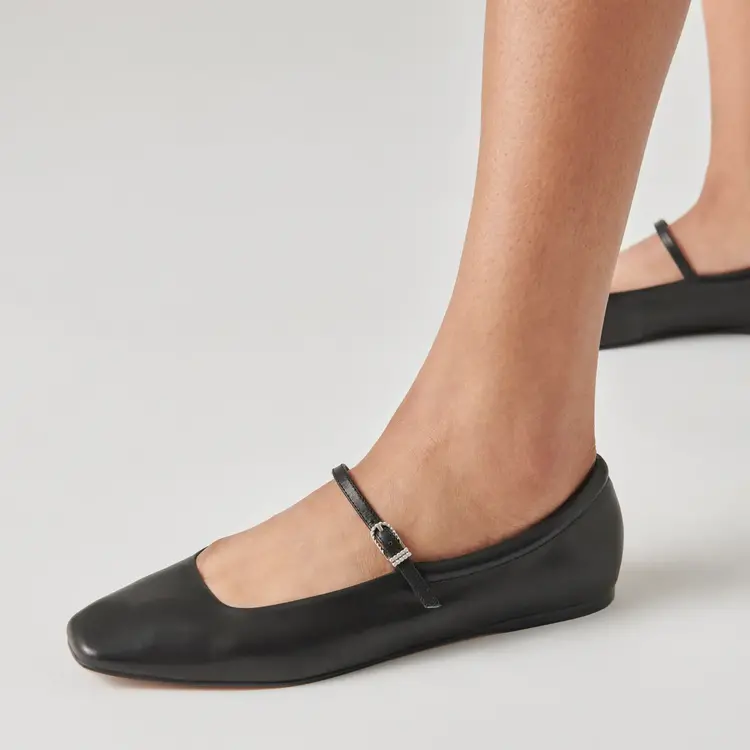 Dolce Vita Reyes Ballet Shoe Black Leather