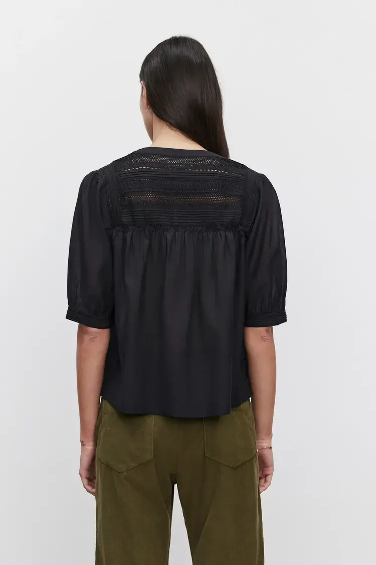 Velvet Marci Embroidered Blouse Black