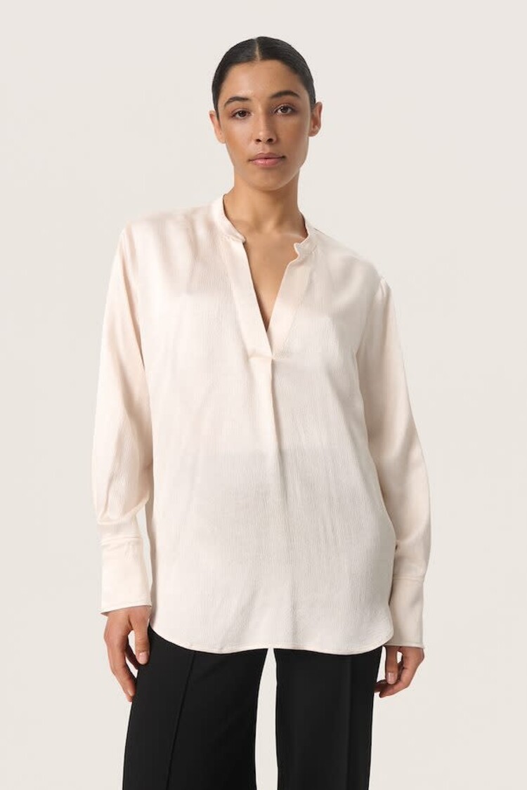 Soaked in Luxury Evaline Blouse Whitecap Grey