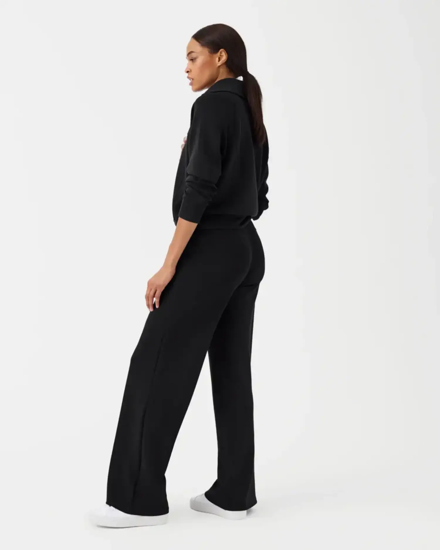 Spanx Air Essentials Wide Leg Pant Very Black Tryst Boutique