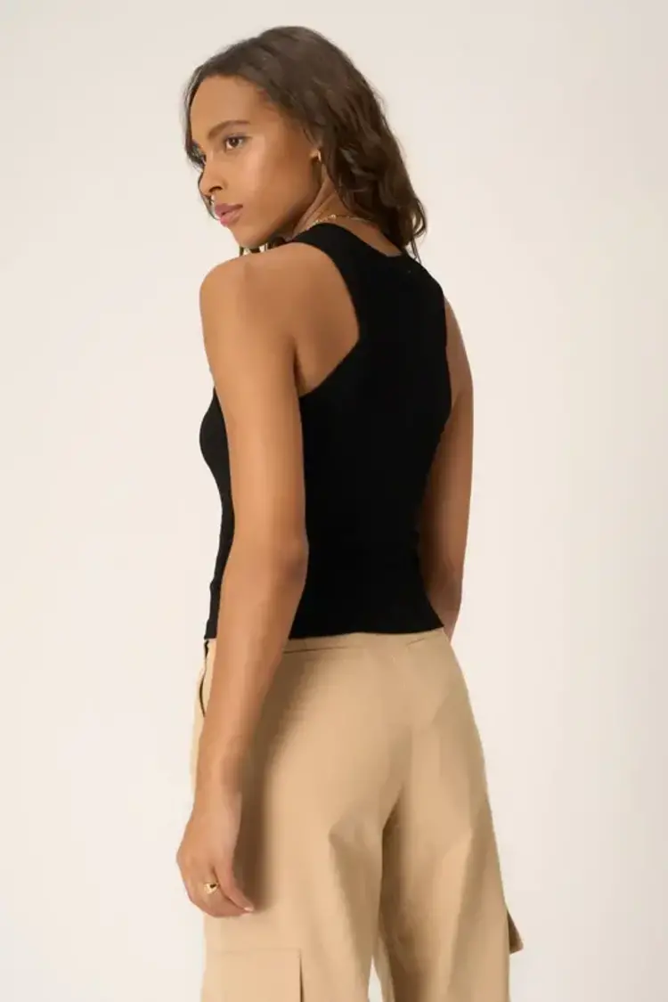 Project Social T Player Racerback Rib Tank Black