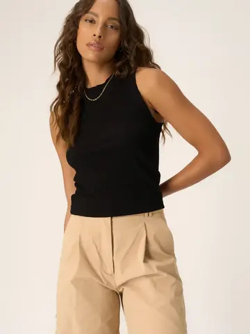 Project Social T Player Racerback Rib Tank Black