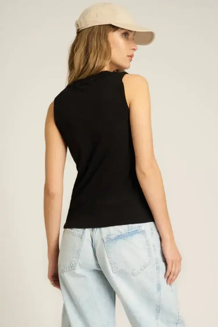 Project Social T Let Me Know Slub V-Neck Tank Black