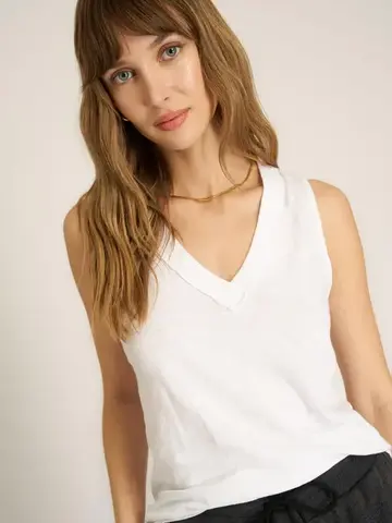 Project Social T Let Me Know Slub V-Neck Tank White