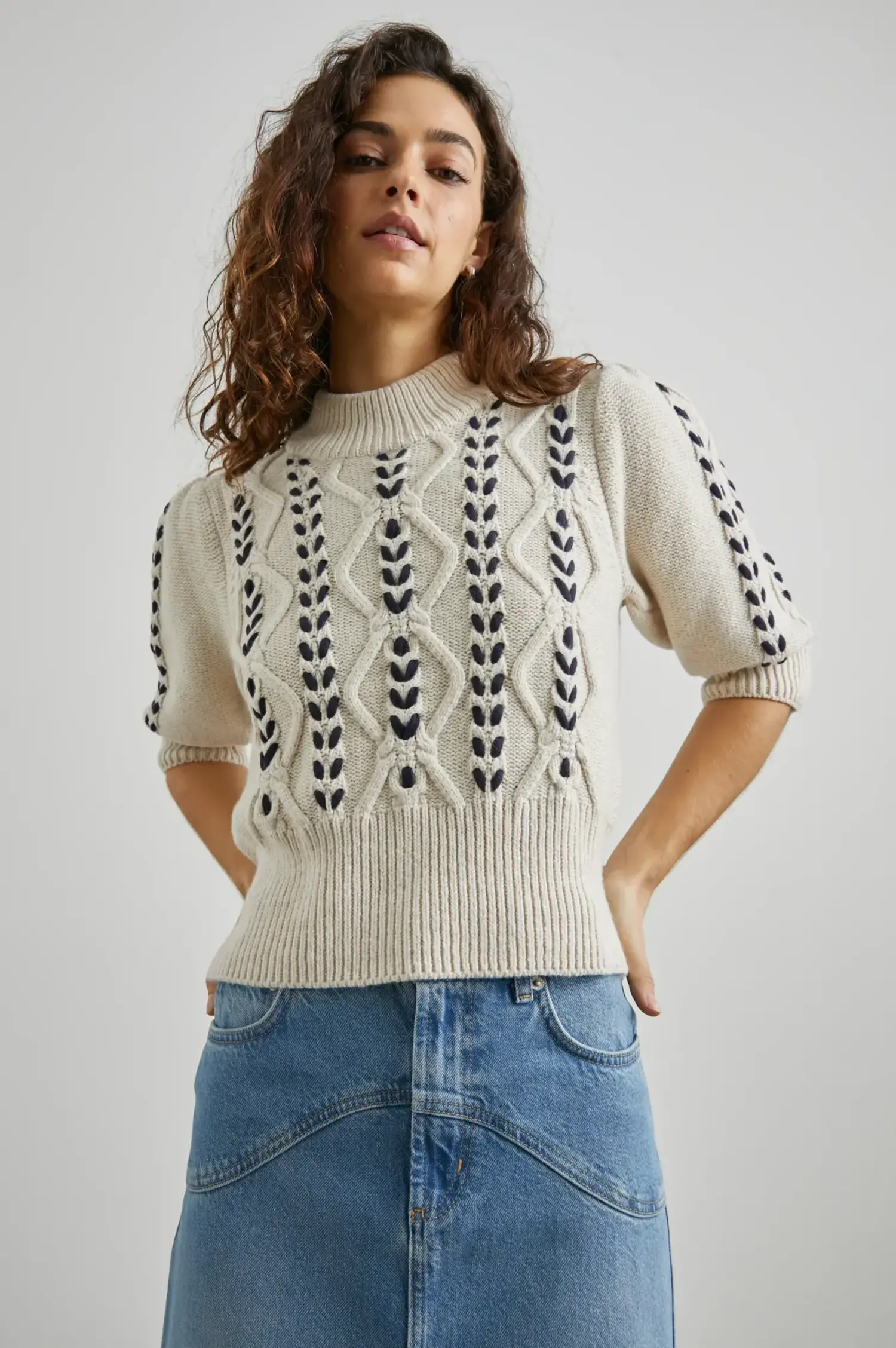 Rails | Addy Sweater Oatmeal/Navy - Tryst Boutique