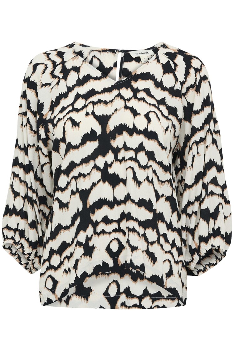 Soaked in Luxury Slalize Blouse Whitecap Grey Zig Zag