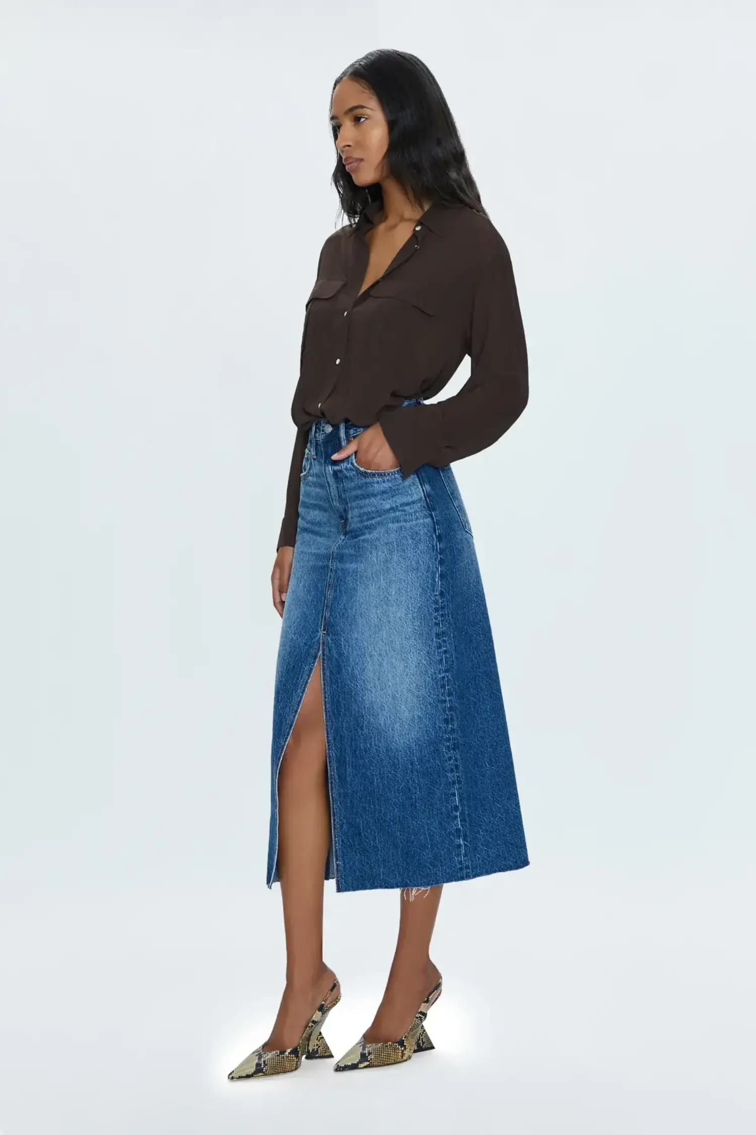 Pistola | Alice High Rise Midi Skirt - Fairfax - Tryst Boutique