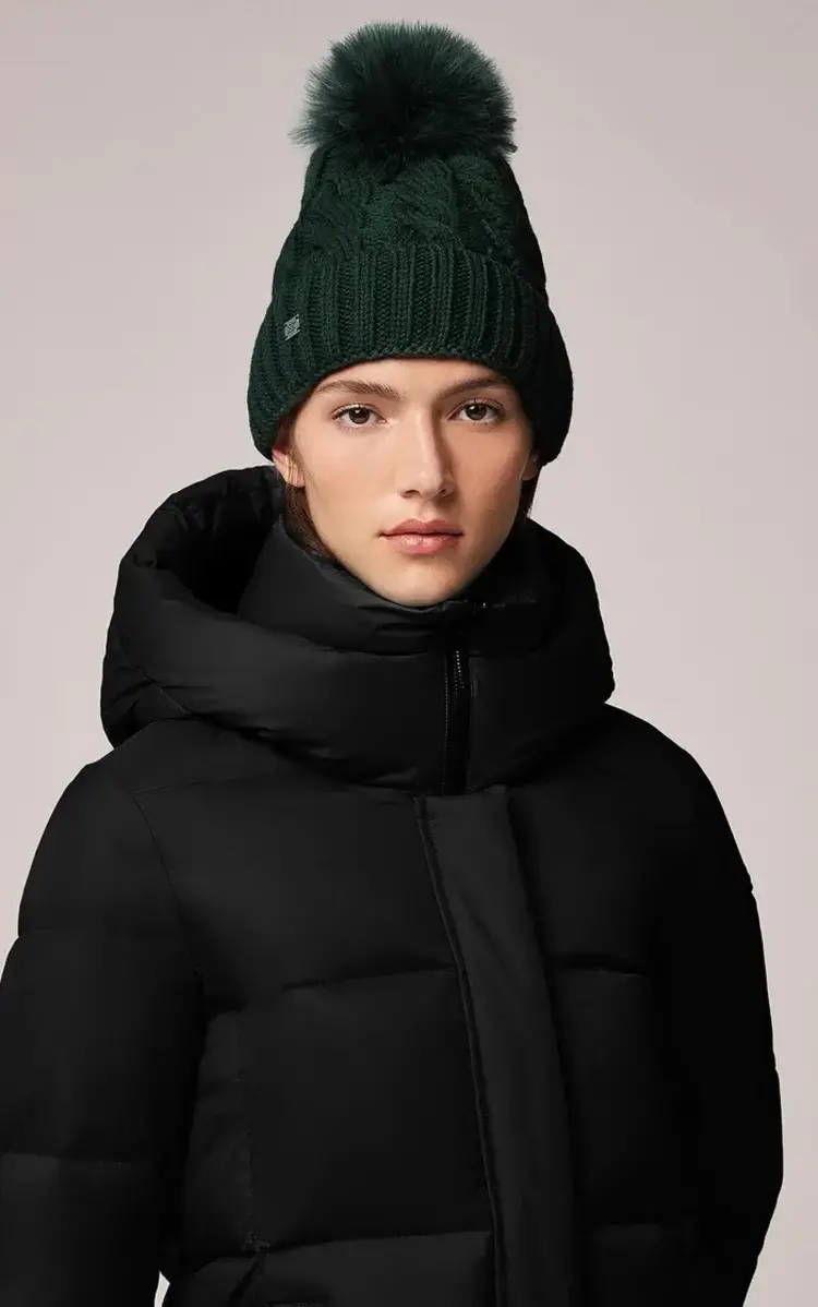 Soia & Kyo AMALIE Cable Knit Toque Evergreen