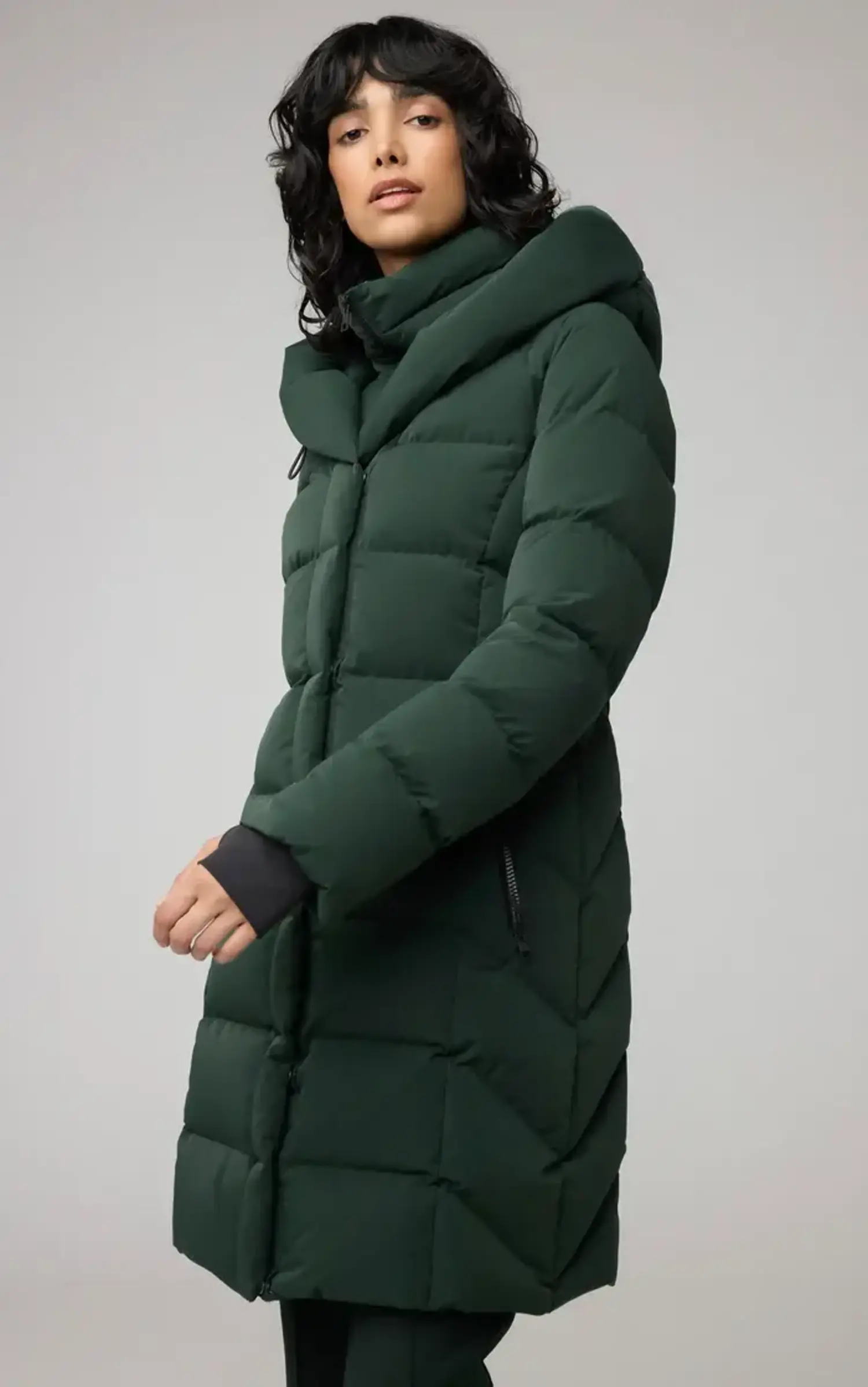 Soia Kyo Sonny Hooded Down Coat Evergreen Tryst Boutique