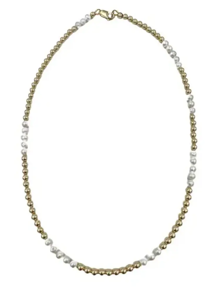 Saskia De Vries 14K Gold Filled and Freshwater Pearl Necklace
