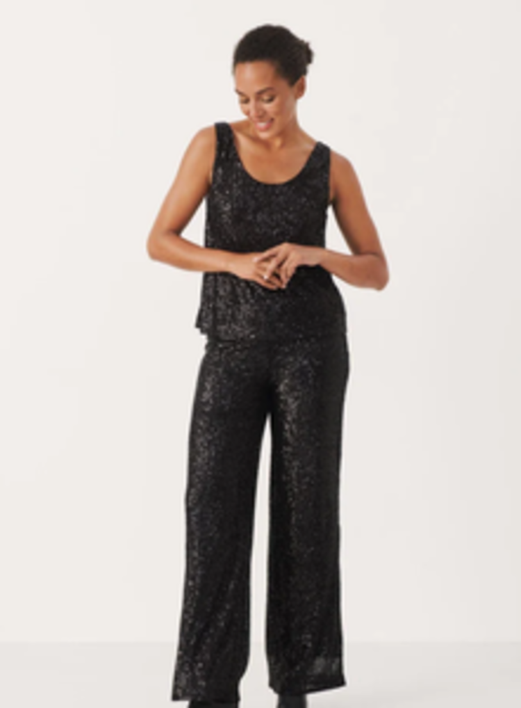Part Two Tamana Sequin Tank Black